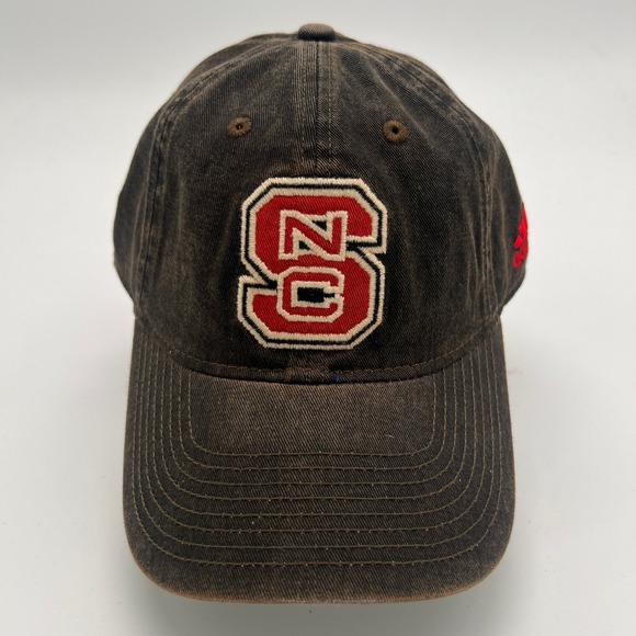 NC State Wolfpack Adidas Baseball Cap Hat Brown Adjustable - Picture 1 of 7